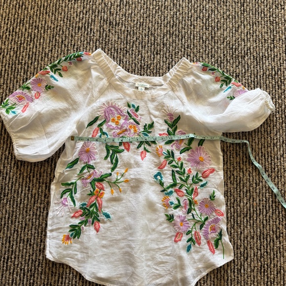Sundance Vallejo Embroidered Top NWT in White Medium - Picture 7 of 10